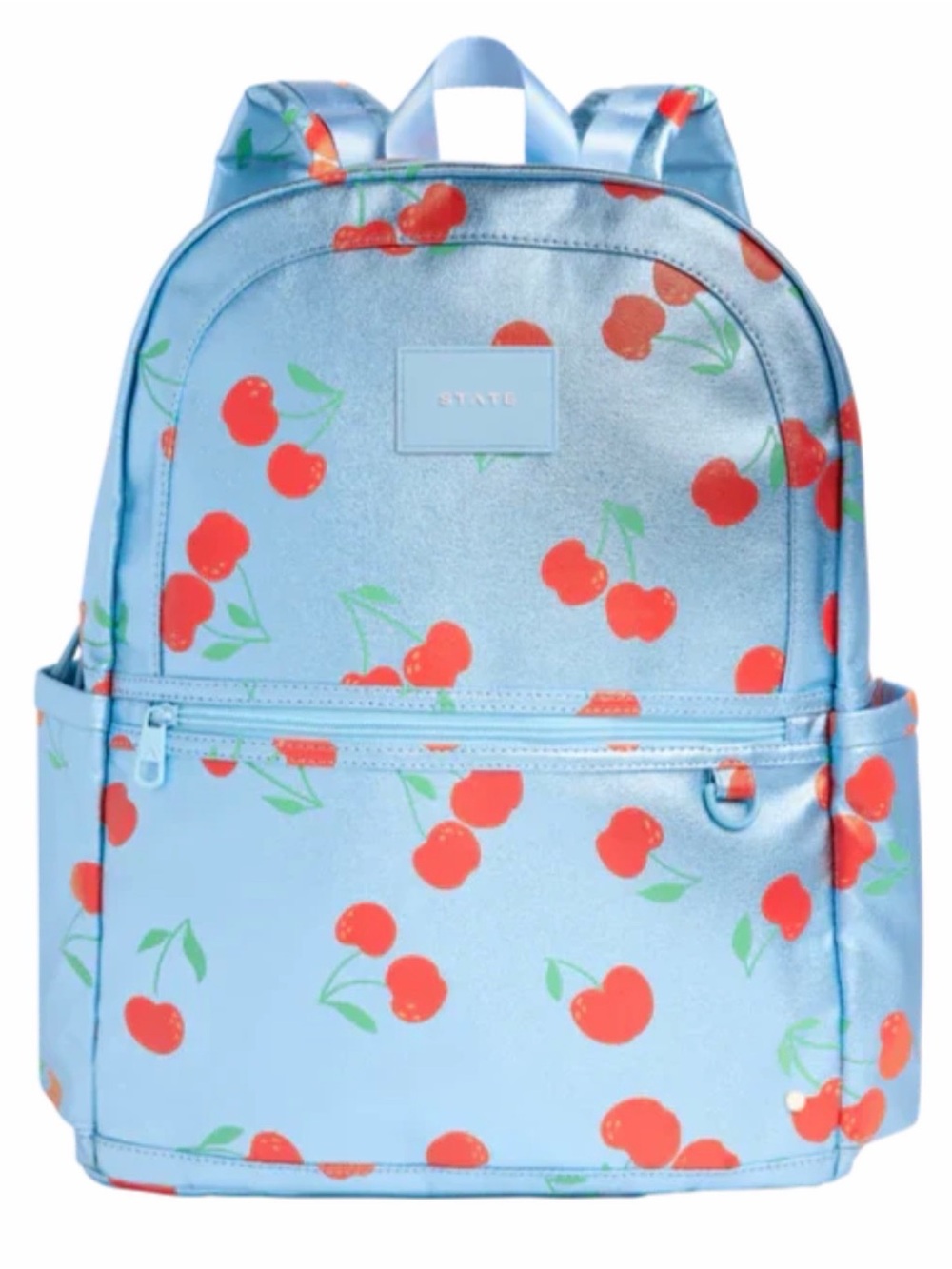 STATE LARGE KANE Light Blue Cherry Print Backpack